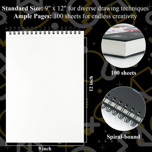 Alt view image 2 of 7 - Sketch Book for Kids, 9" x 12" Kids Sketch Pad, 100 Sheets_73lb/120gsm | Top Spiral Sketchbook for Kids, Acid-Free Thick White Drawing Paper for Kids, Craft Activities, Art Supplies for Kids 9-12
