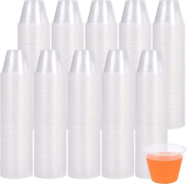 Alt view image 2 of 5 - 100 Pack Plastic 1oz Disposable Medicine Measuring Cups - Resin Mixer Measure & Mouthwash Small Plastic Cups - Ideal for Liquid Medication & Arts & Crafts