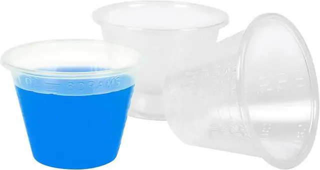 Alt view image 5 of 5 - 100 Pack Plastic 1oz Disposable Medicine Measuring Cups - Resin Mixer Measure & Mouthwash Small Plastic Cups - Ideal for Liquid Medication & Arts & Crafts