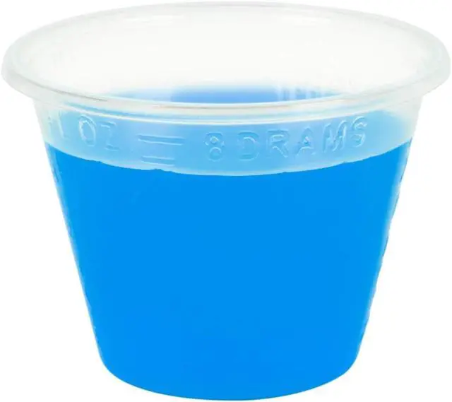Alt view image 4 of 5 - 100 Pack Plastic 1oz Disposable Medicine Measuring Cups - Resin Mixer Measure & Mouthwash Small Plastic Cups - Ideal for Liquid Medication & Arts & Crafts