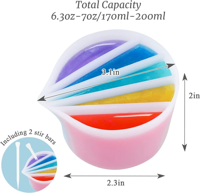 Alt view image 7 of 7 - 5-Channel Silicone Split Cup for Paint Pouring, Resin, Fluid Art | Reusable Pour Cup With 2 Mixing Sticks, Ergonomic Dividers For Acrylic Resin Crafts And DIY Projects