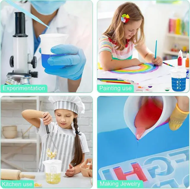 Alt view image 7 of 7 - Silicone Measuring Cups for Resin Supplies,Resin Kit for 250ml &100ml Non-Stick Mixing Cups,Silicone Cups for Resin Molds,Epoxy Resin Cups,Cooking,Casting Molds,Jewelry Makin,DIY Crafts