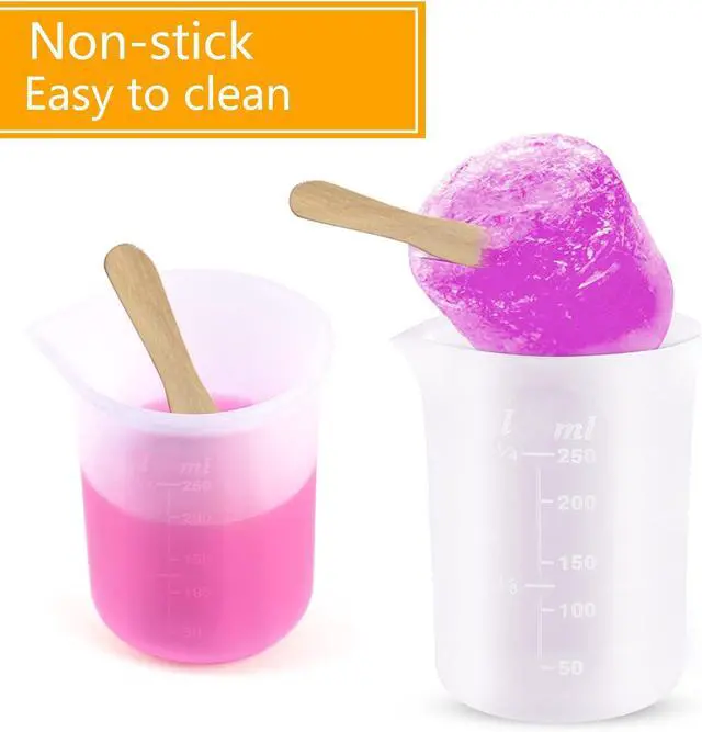 Alt view image 4 of 7 - 250 ml Silicone Measuring Cups for Resin Non-Stick Mixing Cups Glue Tools, Precise Scale for for Resin DIY Craft Jewelry Making, 3 PCS