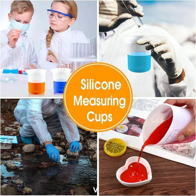 Alt view image 7 of 7 - 250 ml Silicone Measuring Cups for Resin Non-Stick Mixing Cups Glue Tools, Precise Scale for for Resin DIY Craft Jewelry Making, 3 PCS