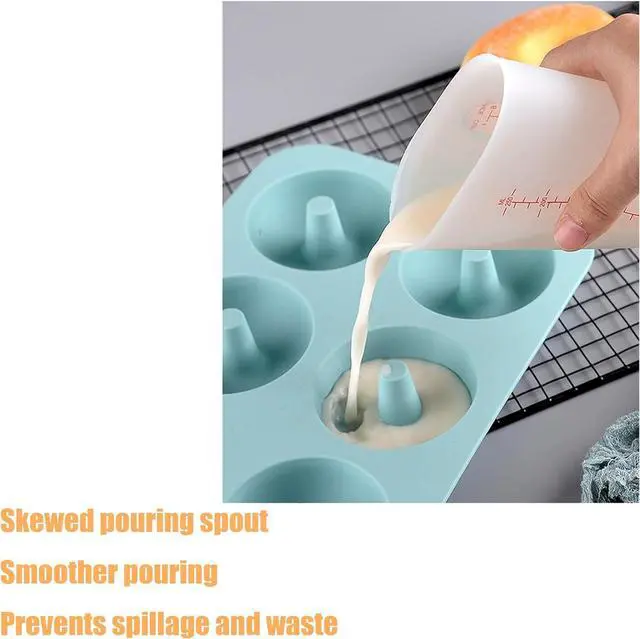 Alt view image 6 of 7 - 2 Pcs 250 ml/500 ml Silicone Measuring Cups, Silicone Reusable Mixing Pouring Measure Cups, Melt Stir Squeeze & Pour Measuring Cups for Epoxy Resin Casting Moulds Cups (White)