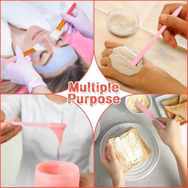 Alt view image 5 of 6 - 12 Pcs Silicone Stir Sticks Kit, Silicone Epoxy Brushes, Stir Tool Sticks, Mixing Spoon, Scraper DIY Crafts Tools for Resin Epoxy Liquid Paint (Pink)
