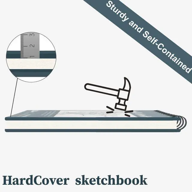 Alt view image 4 of 7 - Small Sketch Book, Spiral-Bound Sketchbook 5.5 x 8.5 2-Pack 200 Sheets | Small Sketchbook, 100 Sheets Each, 68lb/100gsm Drawing Paper Pad, Small Sketch Pads for Drawing for Adults, Kids & Beginners.