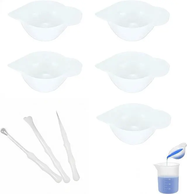 Main image of 5Pcs Resin Mixing Cups Silicone Mini Measuring Bowl Set Pouring Tools and Accessories for DIY Epoxy Craft Small Silicone Cup Dispenser with Spoon and Glue Stick for Resin Art Supplies