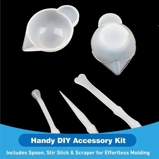 Alt view image 5 of 7 - 5Pcs Resin Mixing Cups Silicone Mini Measuring Bowl Set Pouring Tools and Accessories for DIY Epoxy Craft Small Silicone Cup Dispenser with Spoon and Glue Stick for Resin Art Supplies