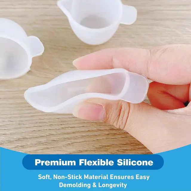 Alt view image 4 of 7 - 5Pcs Resin Mixing Cups Silicone Mini Measuring Bowl Set Pouring Tools and Accessories for DIY Epoxy Craft Small Silicone Cup Dispenser with Spoon and Glue Stick for Resin Art Supplies