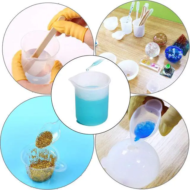 Alt view image 6 of 6 - 38 PCS Epoxy Resin Tools Kit, Silicone Mold Tool Included 5 PCS Resin Measuring Cup, Silicone Mixing Cups, Silicone Scraper, Silicone Stick, Silicone Spoon and Tweezers for Jewelry DIY