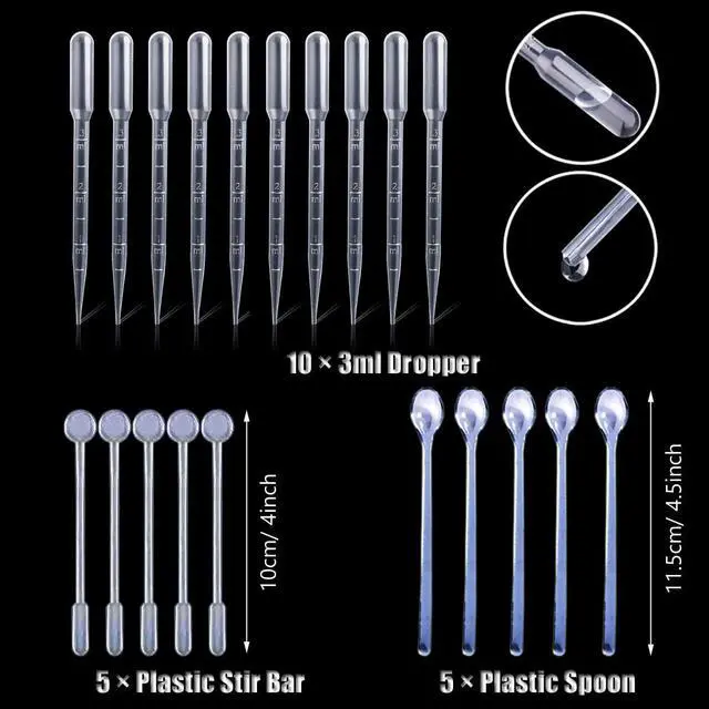 Alt view image 5 of 6 - 38 PCS Epoxy Resin Tools Kit, Silicone Mold Tool Included 5 PCS Resin Measuring Cup, Silicone Mixing Cups, Silicone Scraper, Silicone Stick, Silicone Spoon and Tweezers for Jewelry DIY