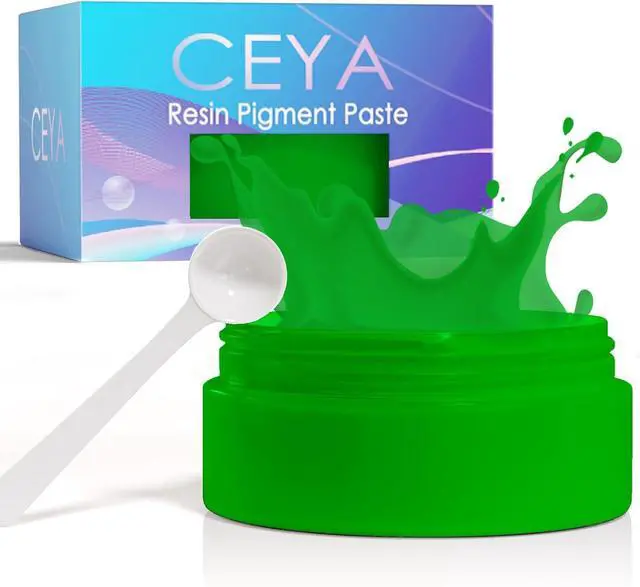 Main image of Ceya Neon Green Resin Pigment Paste, 3.5oz/ 100g Opaque Epoxy Dye Pigment | Higher Concentrated Colorant Tint for Resin Coloring, Crafts Supplies, DIY Art, Tumblers, Cups, Jewelry, Paint