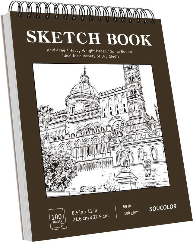 Main image of Sketchbook 8.5x11,100 Sheets Thick Acid-Free Drawing Paper | 68lb/100gsm Lay Flat Sketch Pad Art Notebook for Adults Artists Teachers Students Classroom