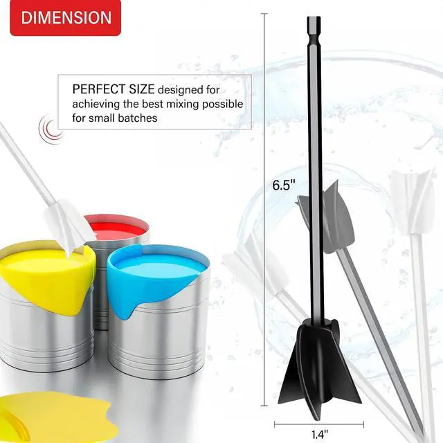 Alt view image 2 of 7 - 4 Pcs Resin Mixer Paddles for Resin Drill, Epoxy Mixer Attachment for Drill, Paint Mixer/Paint Stirrer for Mixing Resin, Epoxy, Silicone Molds