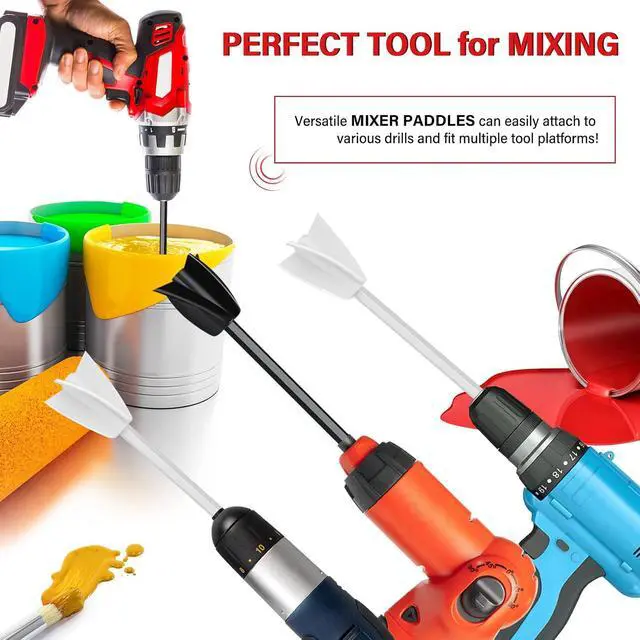 Alt view image 6 of 7 - 4 Pcs Resin Mixer Paddles for Resin Drill, Epoxy Mixer Attachment for Drill, Paint Mixer/Paint Stirrer for Mixing Resin, Epoxy, Silicone Molds