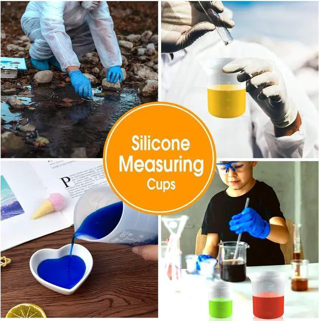 Alt view image 7 of 7 - 100ml 250ml Silicone Measuring Cups for Resin Non-Stick Mixing Cups Glue Tools, Precise Scale for for Resin DIY Craft Jewelry Making, 6 PCS