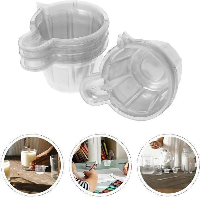 Alt view image 2 of 7 - 200 Pack Pigment Mixing Cups 1.35 Oz Clear Disposable Plastic Cups with Pour Spout for Epoxy Resin Paint and Nail Art Mixing DIY Craft Supplies