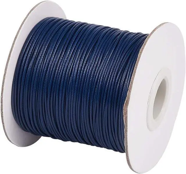Main image of 85 Yards Waxed Jewelry Beading String 1mm Korean Polyester Waxed Cord Threads Knotting Braiding Crafting Cord Ropes Wire for DIY Bracelet Macrame Necklace Jewelry Making (Prussian Blue)