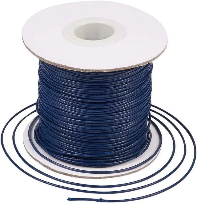 Alt view image 2 of 6 - 85 Yards Waxed Jewelry Beading String 1mm Korean Polyester Waxed Cord Threads Knotting Braiding Crafting Cord Ropes Wire for DIY Bracelet Macrame Necklace Jewelry Making (Prussian Blue)