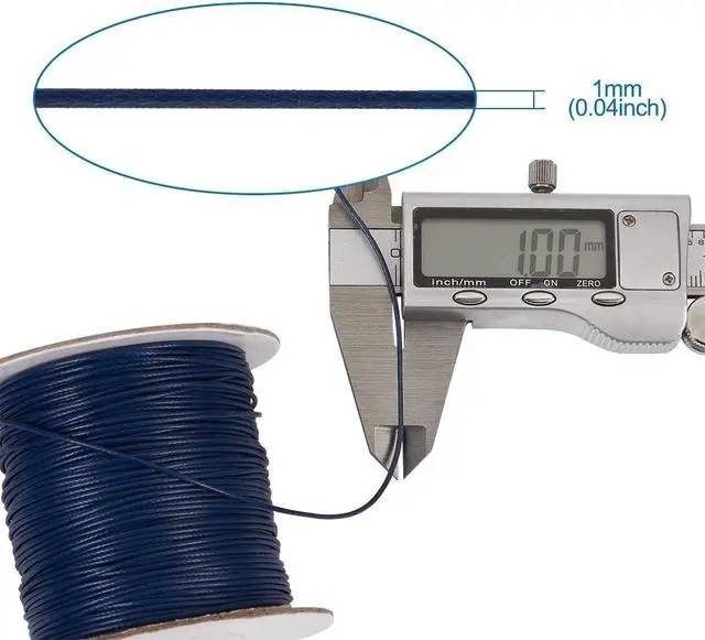 Alt view image 3 of 6 - 85 Yards Waxed Jewelry Beading String 1mm Korean Polyester Waxed Cord Threads Knotting Braiding Crafting Cord Ropes Wire for DIY Bracelet Macrame Necklace Jewelry Making (Prussian Blue)