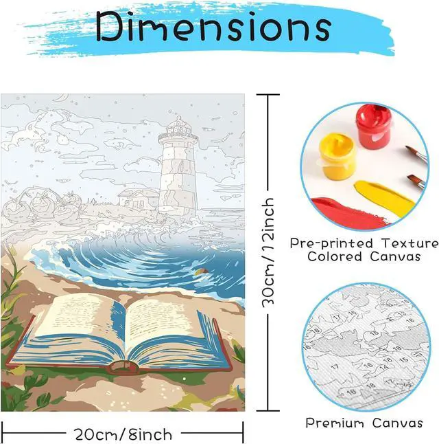 Alt view image 6 of 7 - Framed Paint by Numbers Kit for Adults & Beginner - 8x8 Inch Canvas Christmas Paint by Numbers - Snowman Educational & Creative Art Set for Beginners - Perfect for Home or Wall Decoration