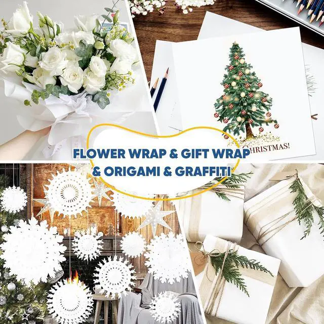 Alt view image 7 of 7 - White Wrapping Paper Craft Kraft Paper Roll 15" x 450",Bulletin Board Paper | Gift Wrapping Bouquet Packing Painting Drawing Paint Easel Poster Chart Decorative Paper, Kids Art Supplies, Arts & Crafts