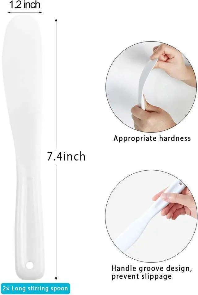Alt view image 3 of 7 - Silicone Stir Sticks Kit 16Pcs, Silicone Epoxy Brush, Silicone Stirring Tool, Mixing Spoon, Silicone Scraper DIY Crafts Tool for Resin Epoxy Liquid Paint