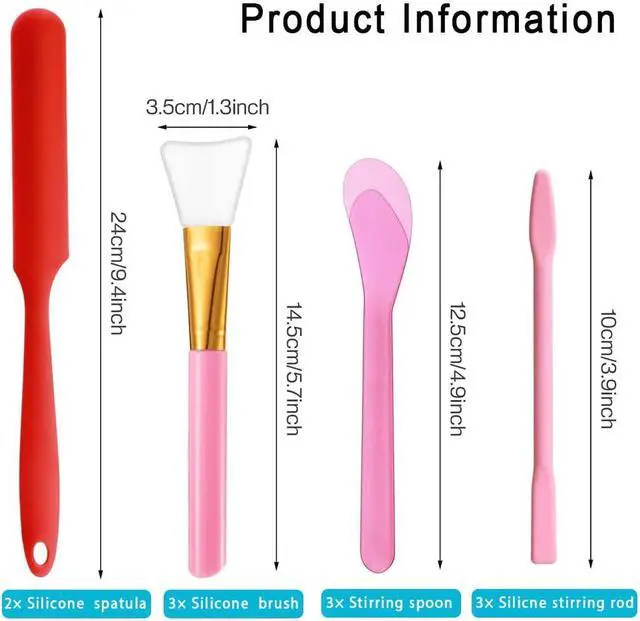 Alt view image 2 of 7 - Silicone Stir Sticks Kit 16Pcs, Silicone Epoxy Brush, Silicone Stirring Tool, Mixing Spoon, Silicone Scraper DIY Crafts Tool for Resin Epoxy Liquid Paint