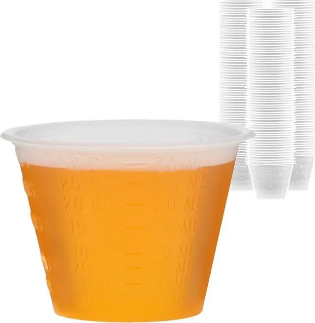 Main image of Plastic Medicine Cups 1 oz / 30 mL Graduated (300 Pack) Disposable Measuring Cups with oz, mL, cc & Tbsp Markings for Medication, Epoxy, Oils & Paint
