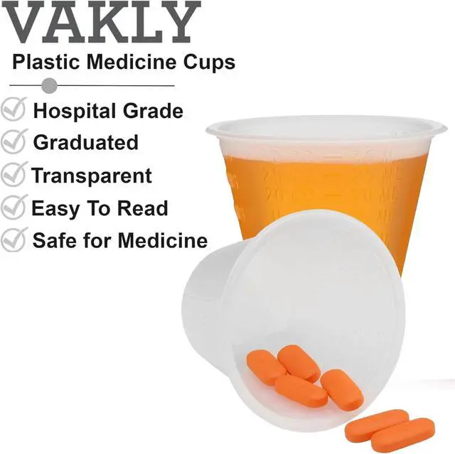 Alt view image 2 of 7 - Plastic Medicine Cups 1 oz / 30 mL Graduated (300 Pack) Disposable Measuring Cups with oz, mL, cc & Tbsp Markings for Medication, Epoxy, Oils & Paint