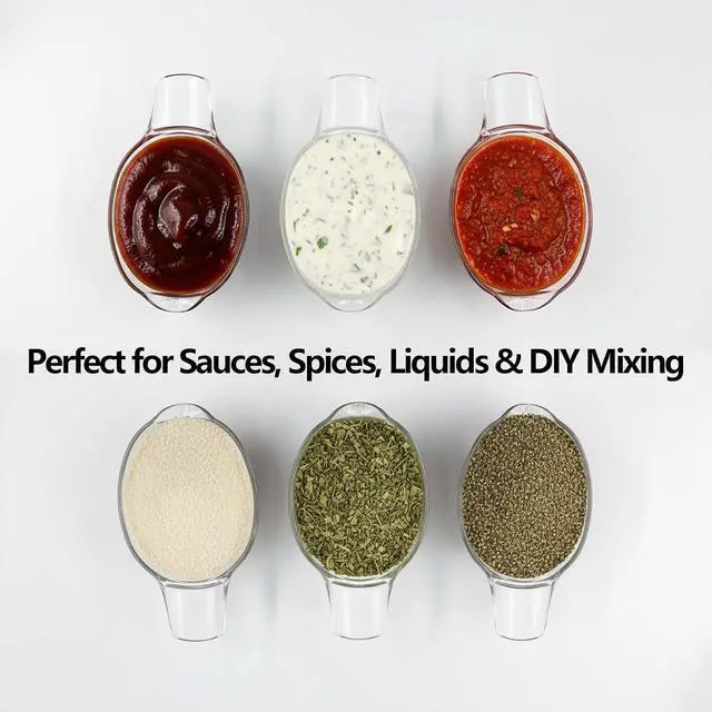 Alt view image 2 of 6 - 3 Pack 2 Ounce Measuring Cups, Food-Grade Plastic Small Measuring Cup for Hair Color, Hot Tub Chemicals & DIY Mixing, Mini Ounce Measure Cup with Easy-Read Markings