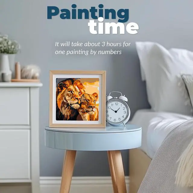 Alt view image 6 of 7 - 6 Pack Paint by Numbers Kit for Adults Featuring Majestic Wild Cats Designs Paint by Numbers for Adults Beginners DIY Adult Paint by Number Kit 7.87 x 7.87 inch
