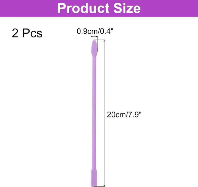 Alt view image 2 of 6 - 2 Pcs Silicone Stir Sticks 8 Inch Reusable Epoxy Stir Sticks Silicone Wax Stick for Epoxy Resin Paint Liquid Making Epoxy Tumbler Art DIY Projects, Purple