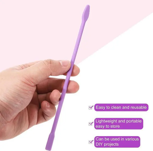 Alt view image 3 of 6 - 2 Pcs Silicone Stir Sticks 8 Inch Reusable Epoxy Stir Sticks Silicone Wax Stick for Epoxy Resin Paint Liquid Making Epoxy Tumbler Art DIY Projects, Purple