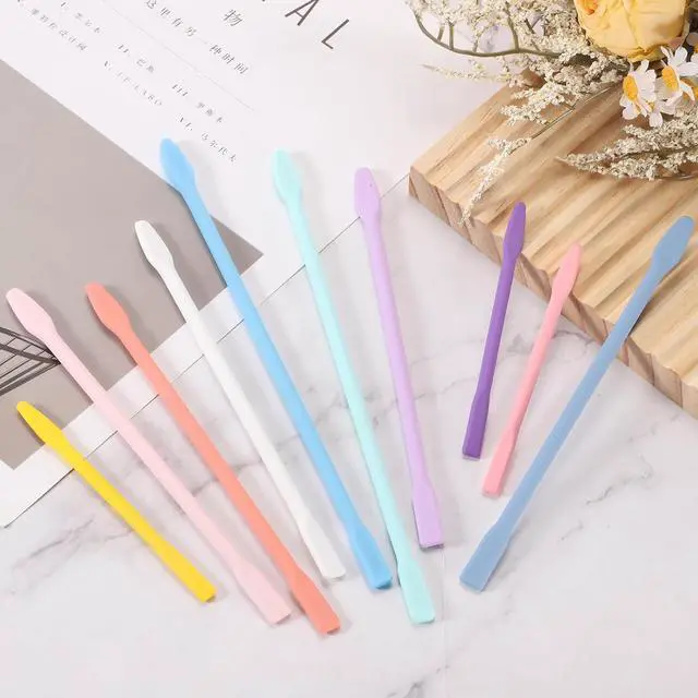 Alt view image 4 of 6 - 2 Pcs Silicone Stir Sticks 8 Inch Reusable Epoxy Stir Sticks Silicone Wax Stick for Epoxy Resin Paint Liquid Making Epoxy Tumbler Art DIY Projects, Purple