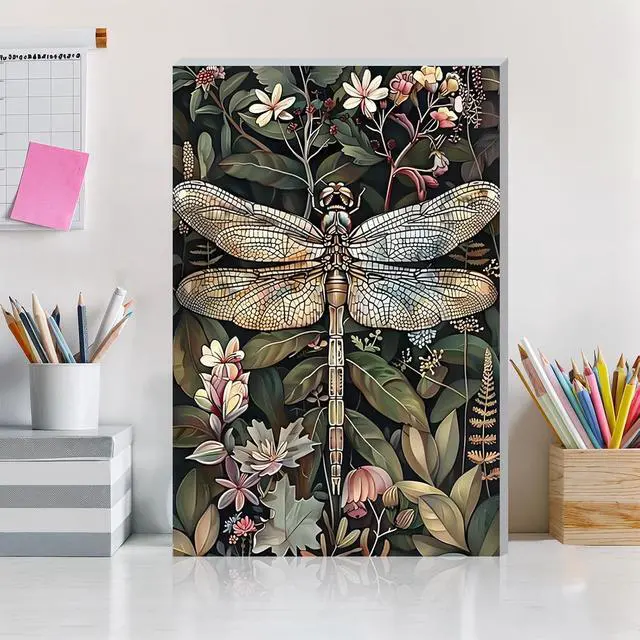 Alt view image 2 of 7 - Framed Paint by Numbers Kit for Adults, Dragonfly DIY Paint by Number Kits on Canvas, Easy Canvas Painting by Numbers for Home Wall Decoration Gift 8x12 Inch