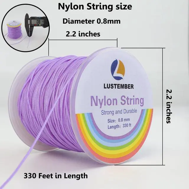 Alt view image 2 of 6 - 0.8mm Nylon String, Strong Bracelet String, Durable Nylon Cord for Jewelry Making, Bracelets, Beading, Necklaces, Rattail Braiding, Kumihimo, Wind Chimes, Blinds and Handicrafts