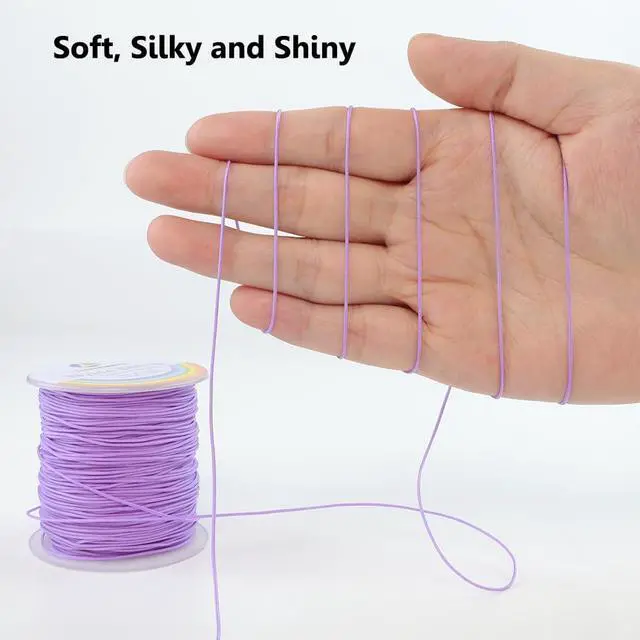 Alt view image 3 of 6 - 0.8mm Nylon String, Strong Bracelet String, Durable Nylon Cord for Jewelry Making, Bracelets, Beading, Necklaces, Rattail Braiding, Kumihimo, Wind Chimes, Blinds and Handicrafts