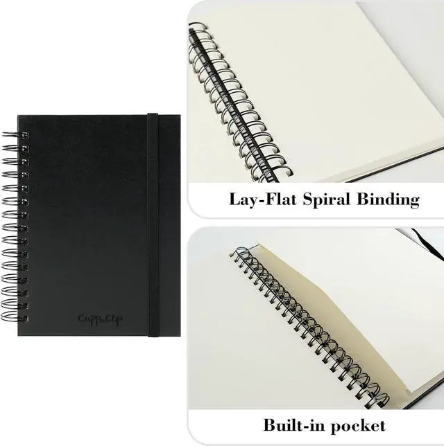 Alt view image 5 of 6 - Sketch Book Hardcover Drawing Pad 300GSM Acid-Free Paper Spiral Bound Sketchbook 50 Sheets/100 Pages Art Supplies (Spiral Binding, 4x5.9in)