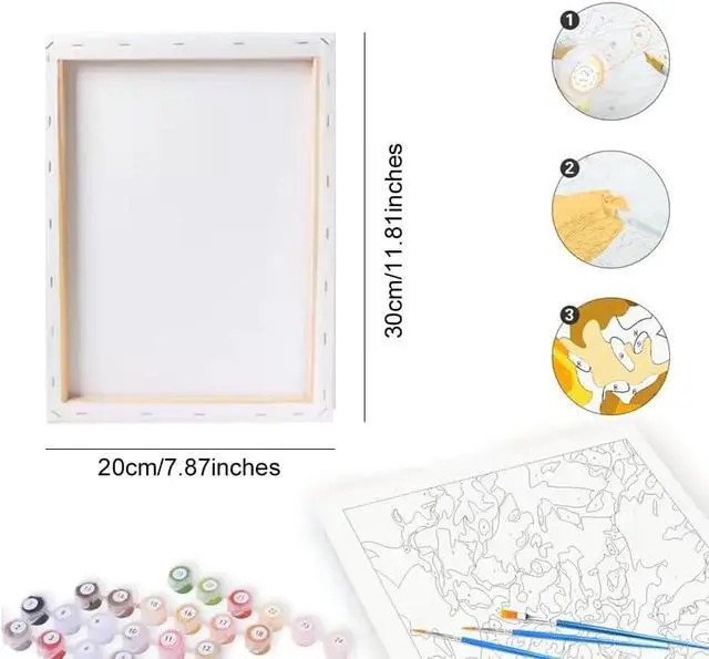 Alt view image 2 of 7 - Autumn in Paris Paint by Numbers Kit for Adults - DIY Eiffel Tower with Fall Trees and Street Scene Painting on Canvas, Acrylic Paint Set for Beginners, Home Decoration Art or Gifts(8X12IN Framed)