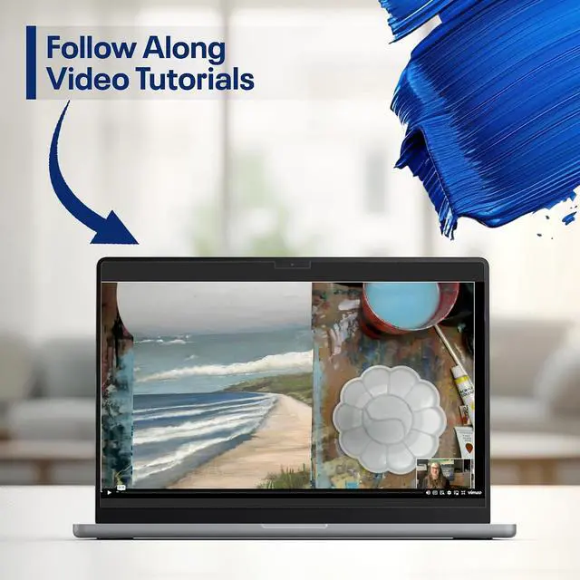 Alt view image 6 of 7 - DIY Painting Class Kits for Adults with Video Tutorials, Learn to Paint Atlantic Coast, How to Paint with Acrylic Paint Sets for Adult, 9 Peices Art Set & Painting Supplies Gifts for Mom
