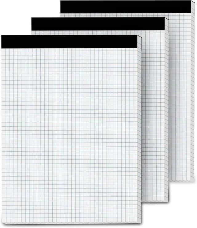 Main image of Graph Paper Pads 8.5 x 11, 4x4 Quad Ruled, 3 Pack Grid Paper Pad 8.5 x 11 | 30 Sheets Perforated Blueprint Quadrille Letter Size Graphing Notebook for Drafting, Drawing, Engineering