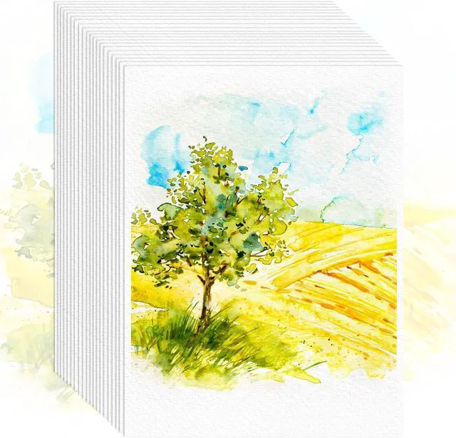 Main image of 64 Sheets Watercolor Paper,5"x7" Water Color Paper Bulk,Loose Drawing Paper | 140 lb/300 gsm, Artist Sketch Easel Acrylic Painting, Art Supplies for Kids Child Adults, Watercolors, Watercolor Paint Se