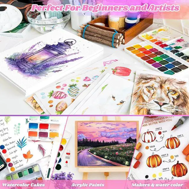 Alt view image 5 of 7 - 100 Sheets Watercolor Paper, 4"x6" Water Color Paper, Loose Drawing Paper | 140 lb/300 gsm White Water Color Paper for Artists Drawing Coloring Sketching Painting,Arts & Crafts Supplies for Kids Adult