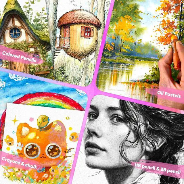 Alt view image 4 of 7 - 100 Sheets Watercolor Paper, 4"x6" Water Color Paper, Loose Drawing Paper | 140 lb/300 gsm White Water Color Paper for Artists Drawing Coloring Sketching Painting,Arts & Crafts Supplies for Kids Adult