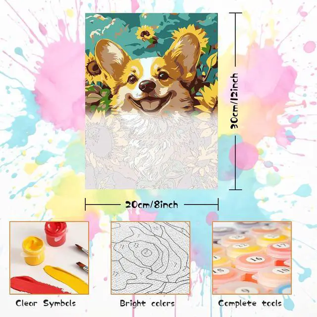 Alt view image 4 of 7 - Framed Paint by Numbers Kit for Adults Peacock, DIY Oil Painting on Canvas with Frame, Animals Paint by Numbers Set for Home Wall Decor 8x12 Inch/20x30 cm