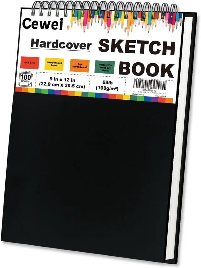 Main image of 9" x 12" Sketch Book, Spiral Bound Sketchbook, 100 Sheets_68lb/100gsm | Thick Drawing Paper Pad, Art Sketch Pad for Kids, Artist Sketchbook for Drawing, Illustration & Art Supplies for Kids 9-12