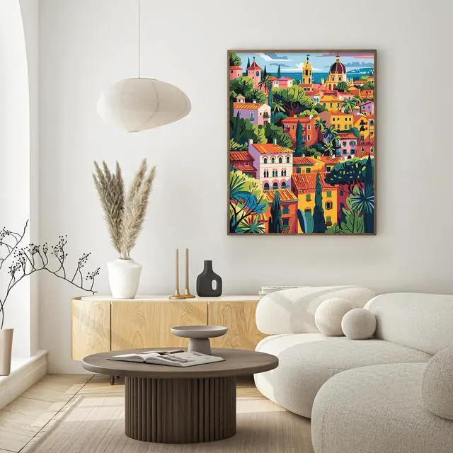 Alt view image 2 of 7 - Paint by Numbers Kit for Adults Beginner, Europe Landscape Easy Adult Paint by Number Kits on Canvas, DIY Acrylic Watercolor Oil Paint by Number for Adults Teens for Home Decor 16x20 Inch