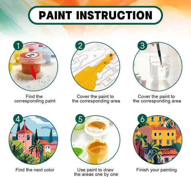 Alt view image 4 of 7 - Paint by Numbers Kit for Adults Beginner, Europe Landscape Easy Adult Paint by Number Kits on Canvas, DIY Acrylic Watercolor Oil Paint by Number for Adults Teens for Home Decor 16x20 Inch